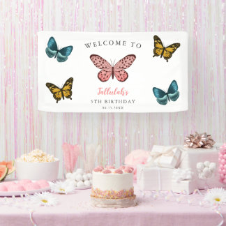 Banderoles Papillons Whimsical Accueil fête d'anniversaire
