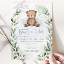 Oursons Baby Shower Invitations
